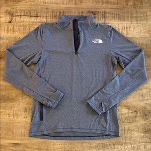 The North Face Heathered Blue Quarter-Zip Pullover